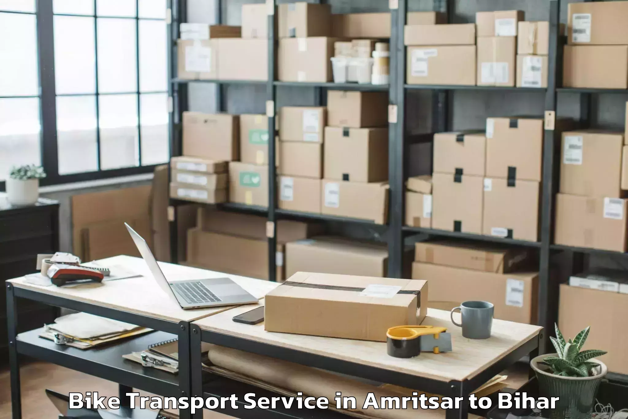 Professional Amritsar to Bhinder Bike Transport